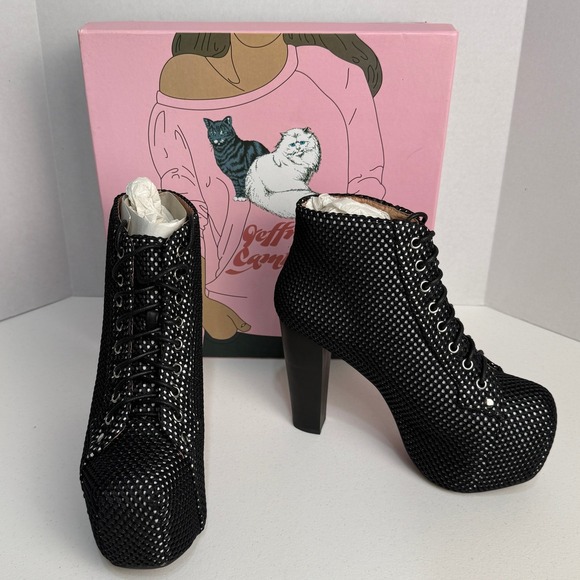Jeffrey Campbell Shoes - Jeffrey Campbell Lita Mesh Platform Ankle Boots Womens 6.5 Black Goth Indie